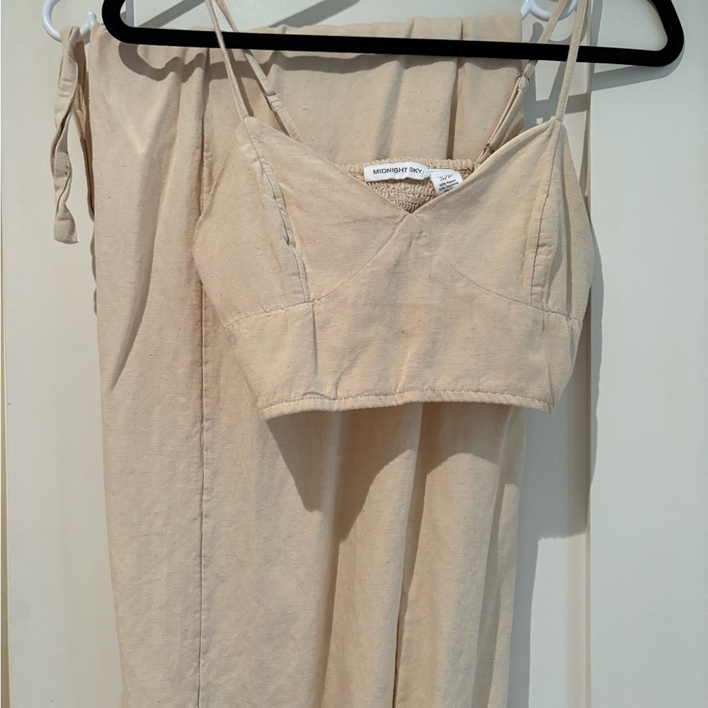 Matching linen-blend set, size Small